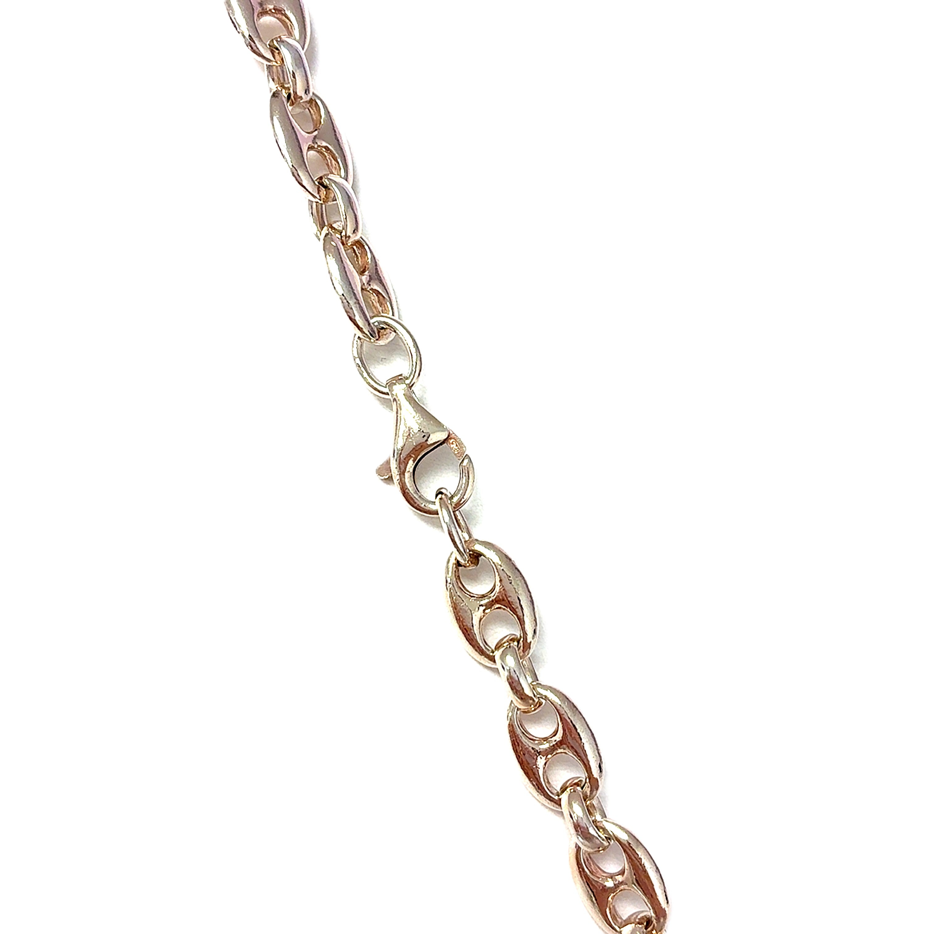 Herren Bohnen Kette Sterling Silber 925 Geschenk Schmuck