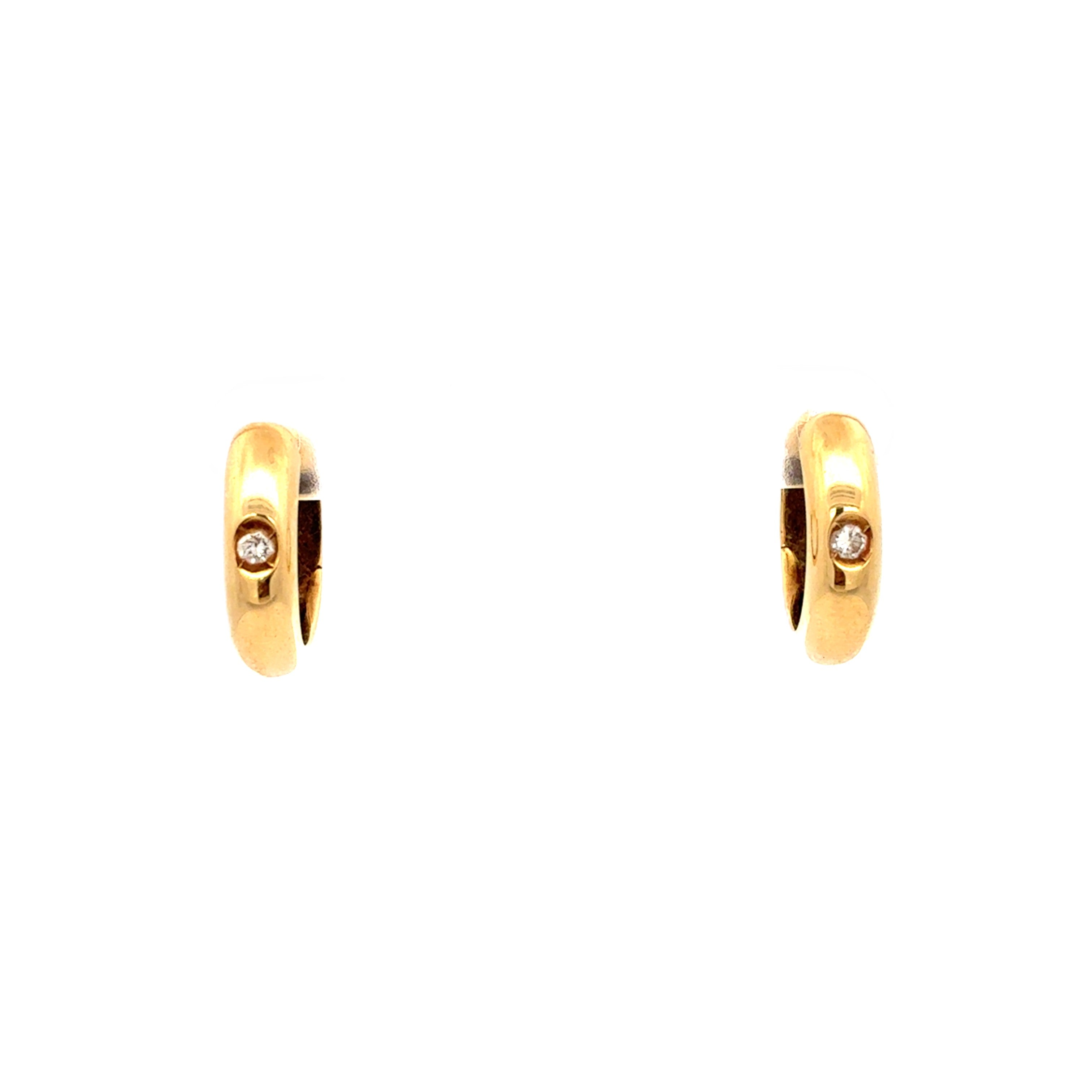 Ohrringe Creolen Gelbgold 750/18 kt Brillanten Damen 233815