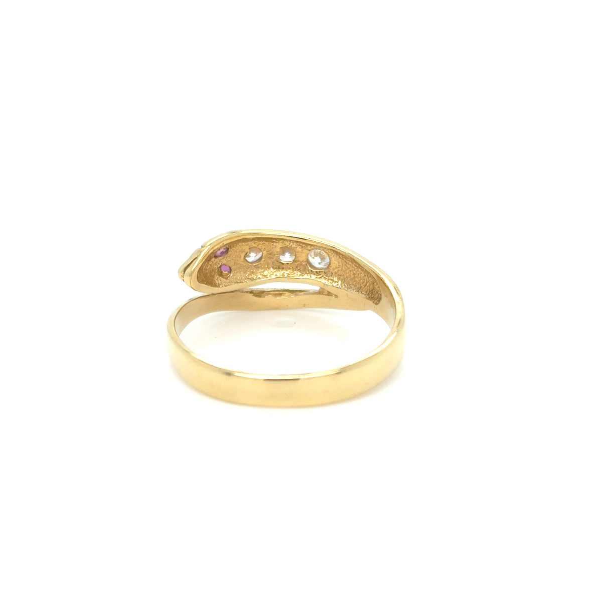 Ring Gelb Gold 750 18 kt Schlange Zirkonia