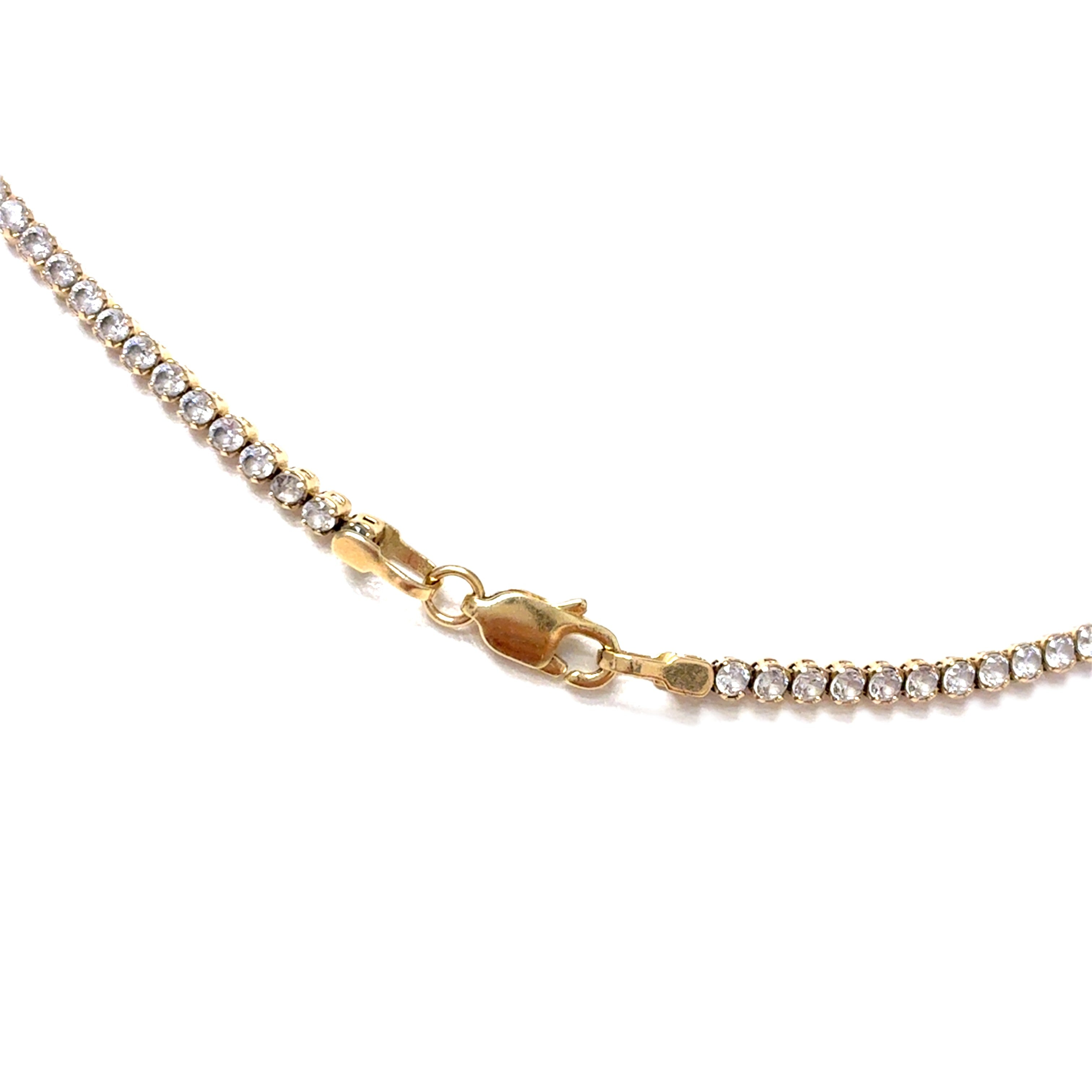 Damen Kette Gelb Gold 585 / 14 kt Zirkonia Schmuck