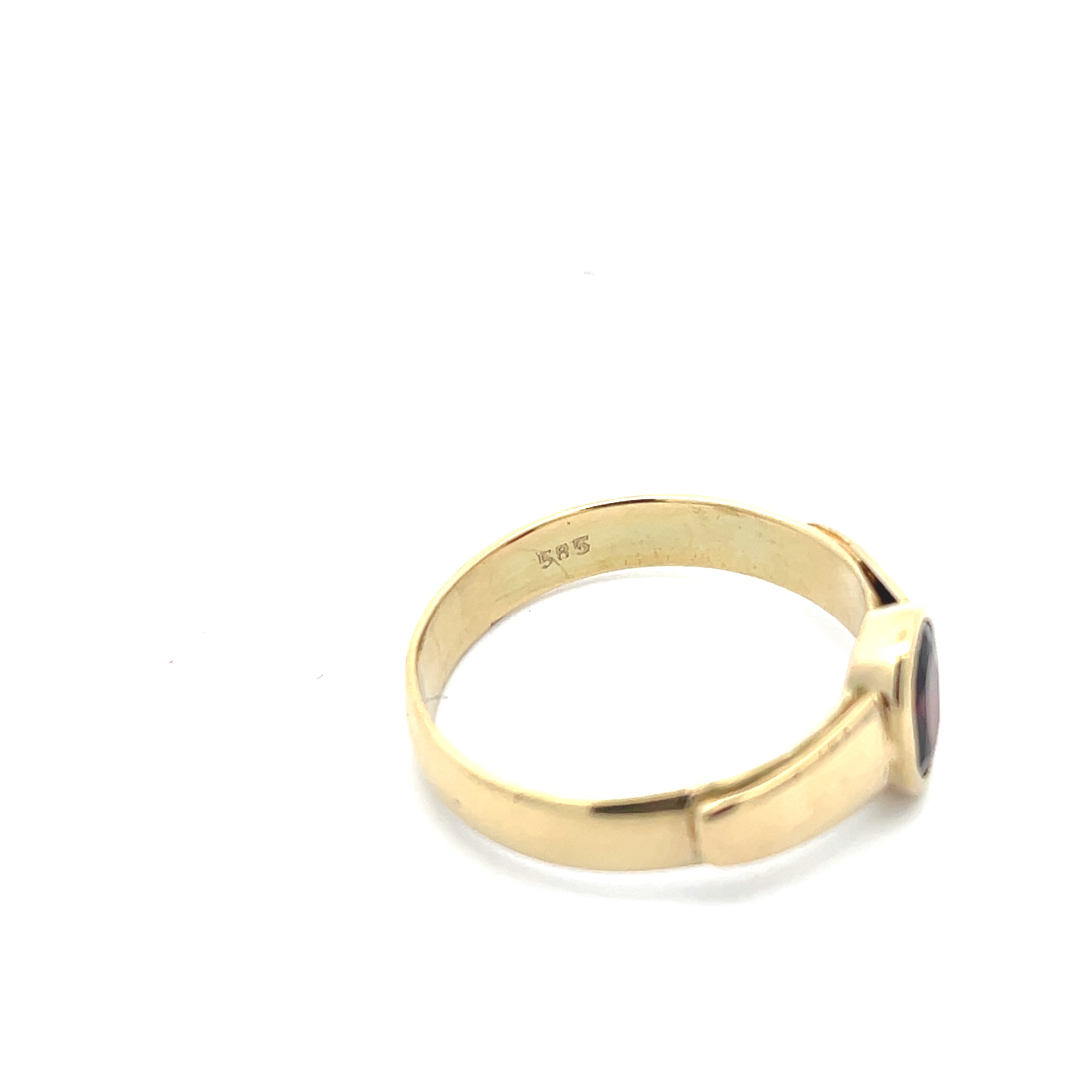 Ring Gelb Gold mit Farbstein rot 585 14 Karat