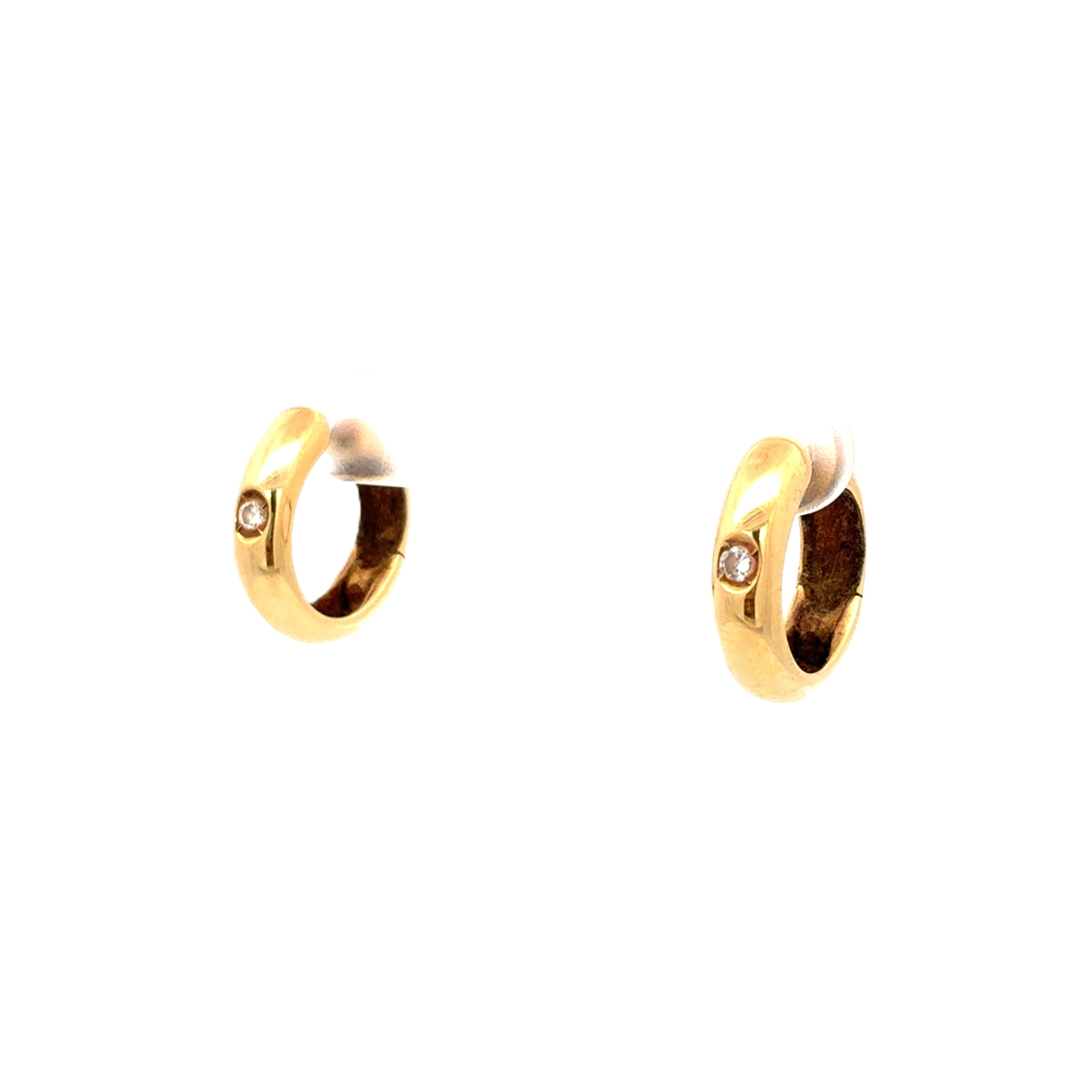 Ohrringe Creolen Gelbgold 750/18 kt Brillanten Damen 233815