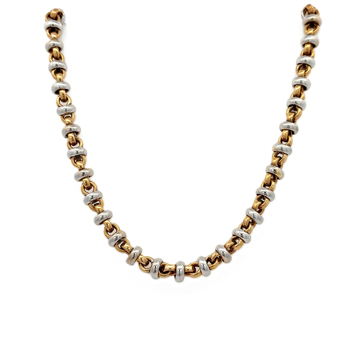 Unisex Anker Kette Gelbgold Weißgold 585 / 14 kt 41 cm