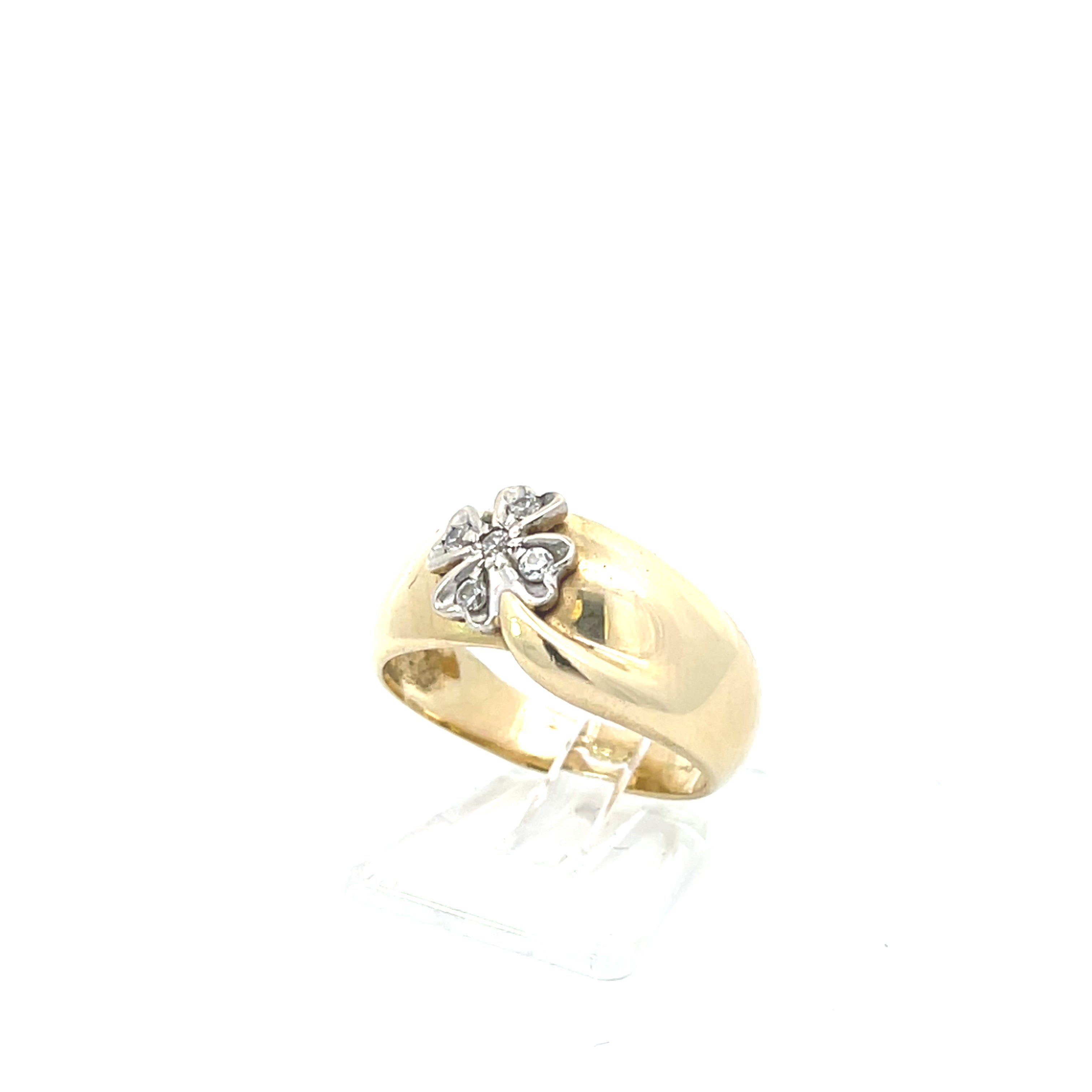Gold Ring 585 14kt Gr.55 mit Kleeblatt