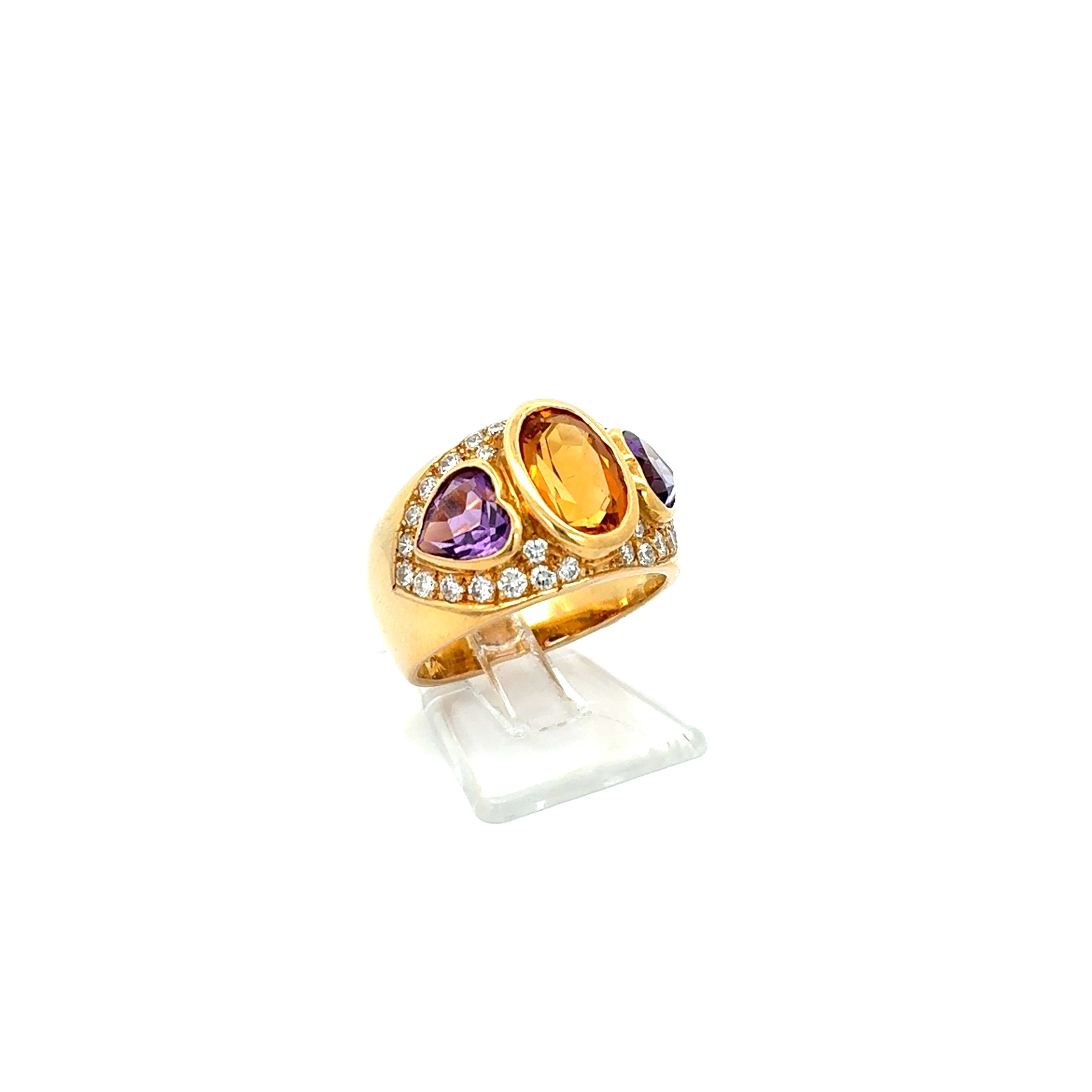 Damen Ring Gelb Gold 750 / 18 kt Brillanten *52* 234562