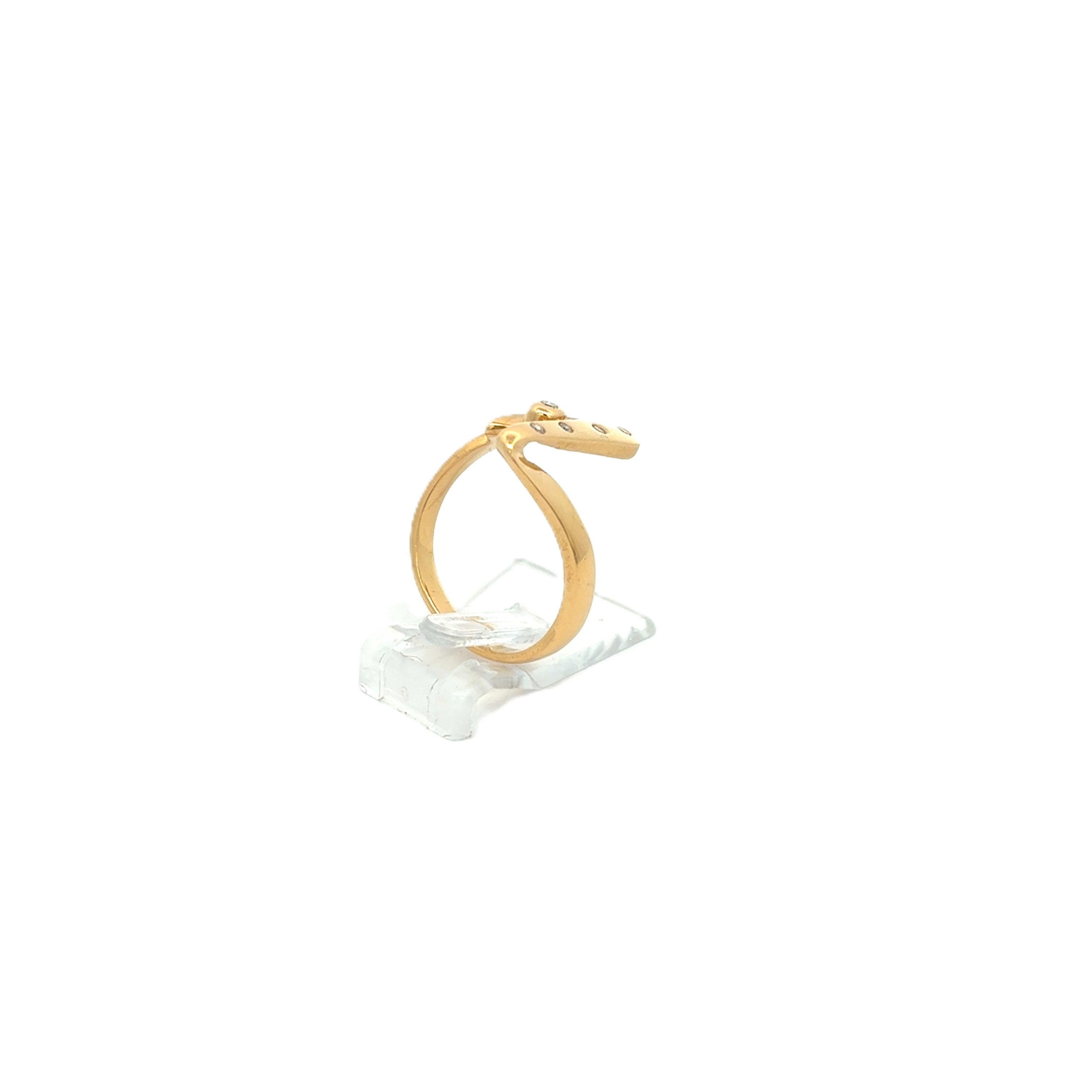 Damen Ring Gelb Gold 750/18kt *55* Brilanten ca. 0,06ct