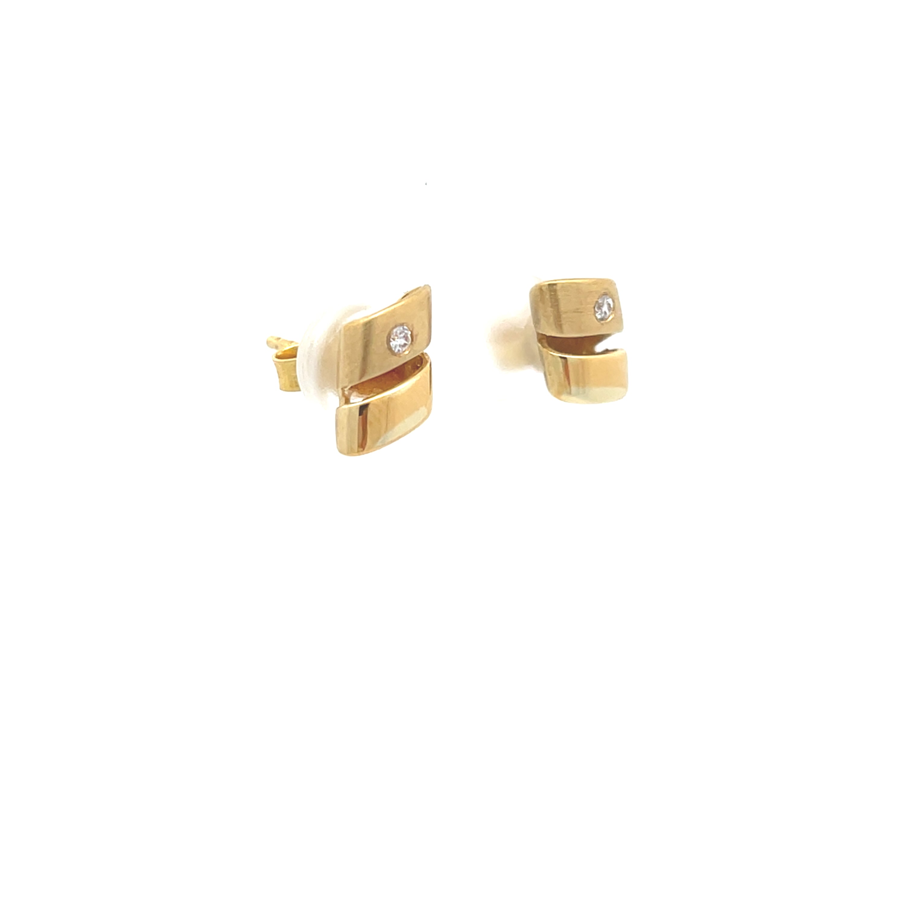 Damen Ohrstecker Gelbgold 585 14kt Zirkonia Schmuck 198487