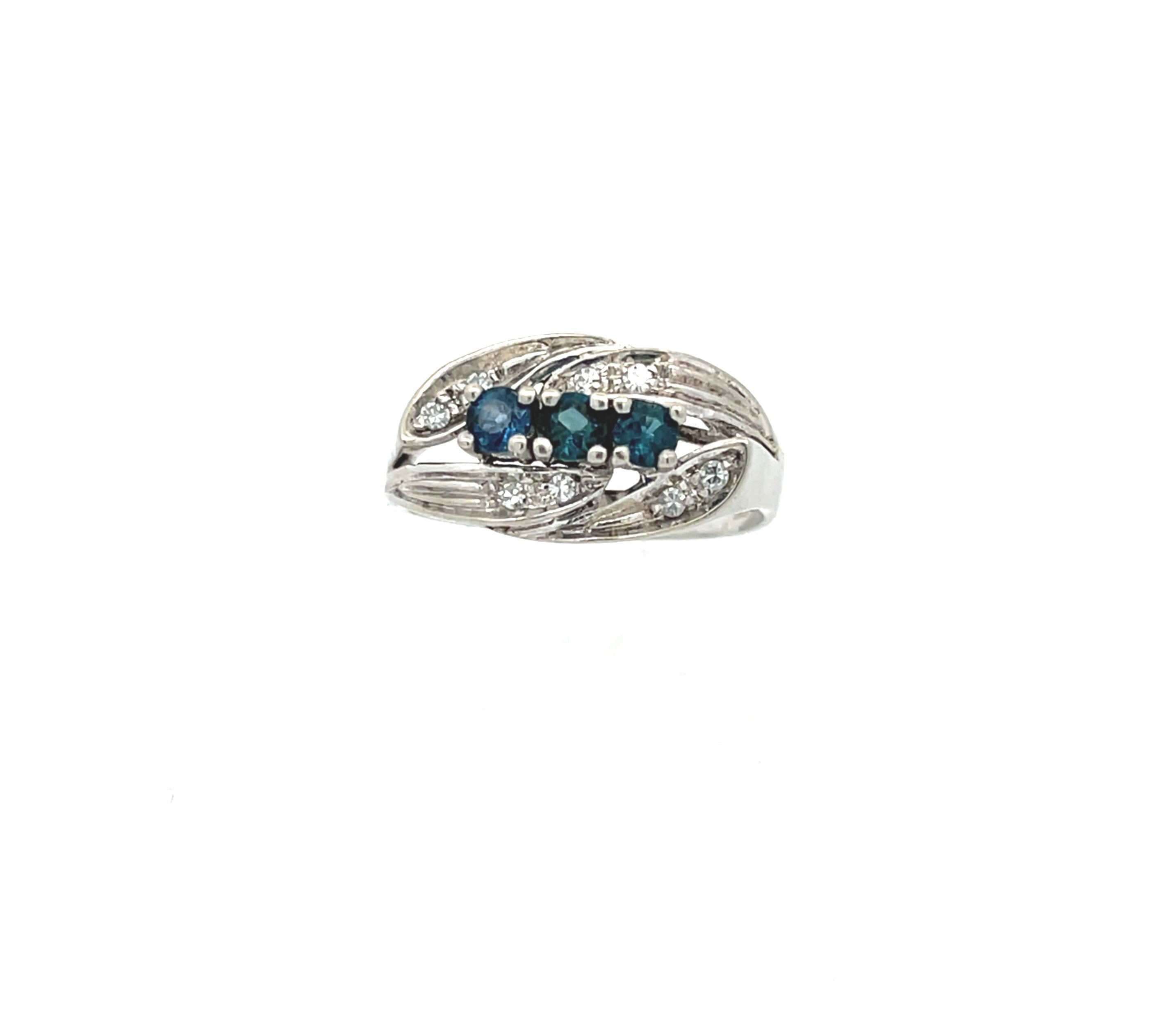 Diamanten Saphir Ring Weißgold 585 14 Karat