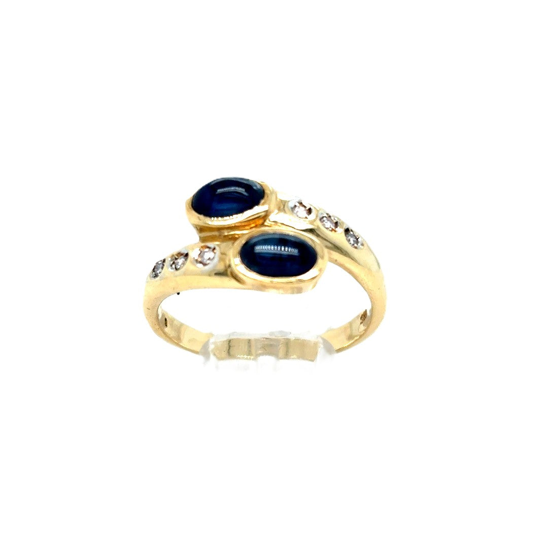 Ring Gelbgold 585 14kt Gr.55 Brillanten Saphire