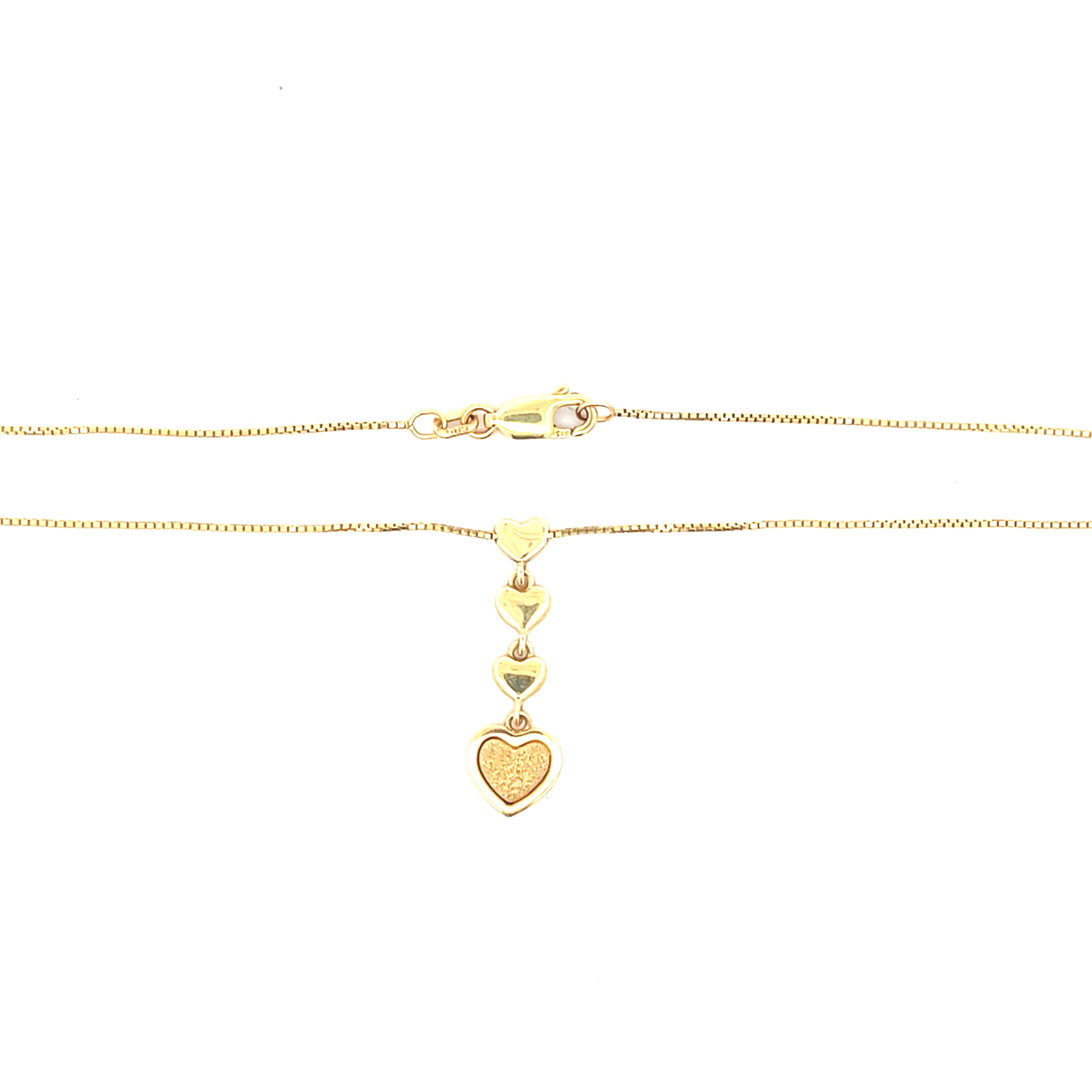 Herz Kette 585 14 Karat Gelb Gold