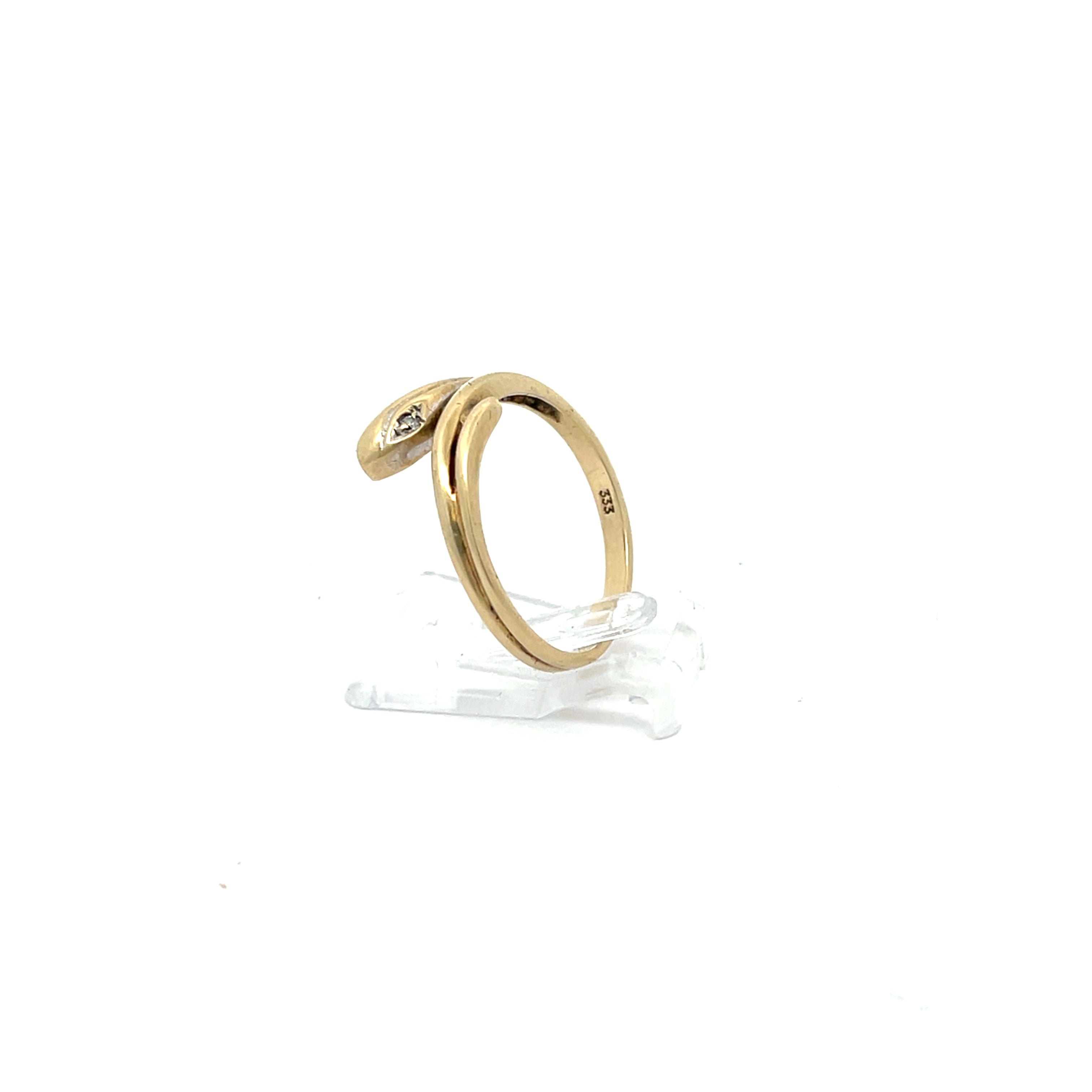 Damenring in Schlangenform Gelbgold 333 8 Karat mit Steinen