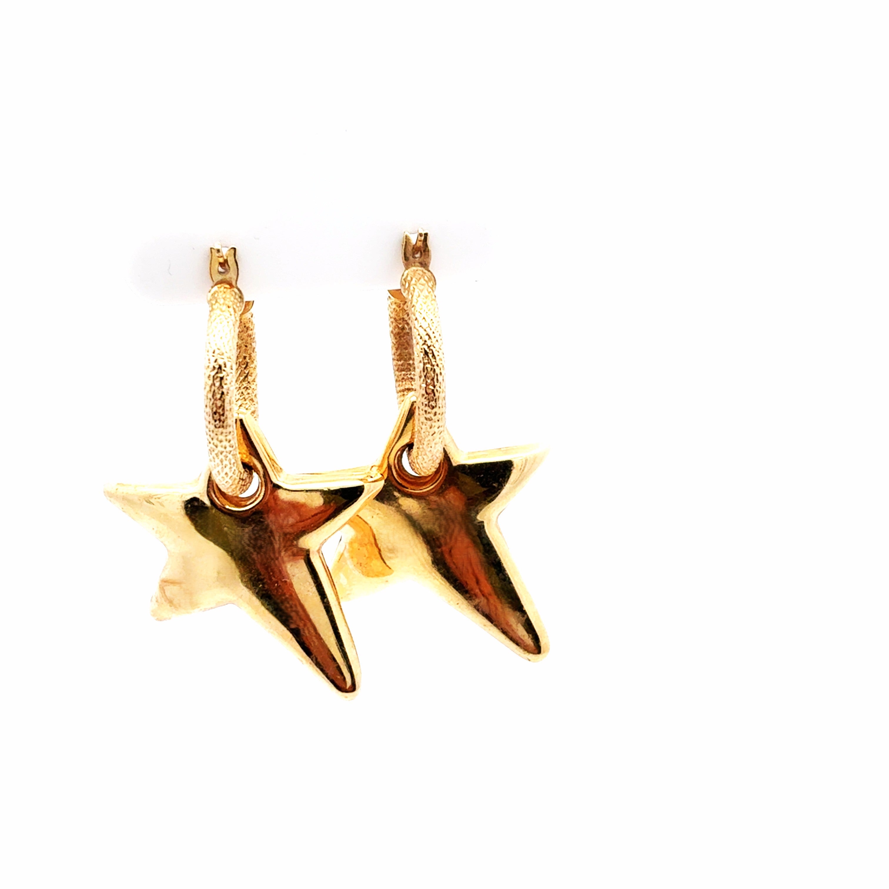 Ohrringe Creolen abnehmbare Sterne matt/glänzend Schmuck 217657