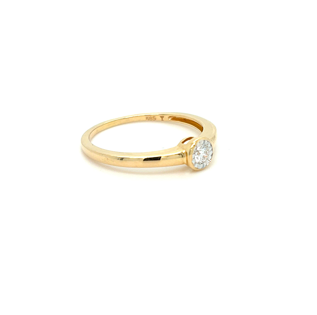 Ring Gelb Weiß Gold 585 14 kt Brillant Damen