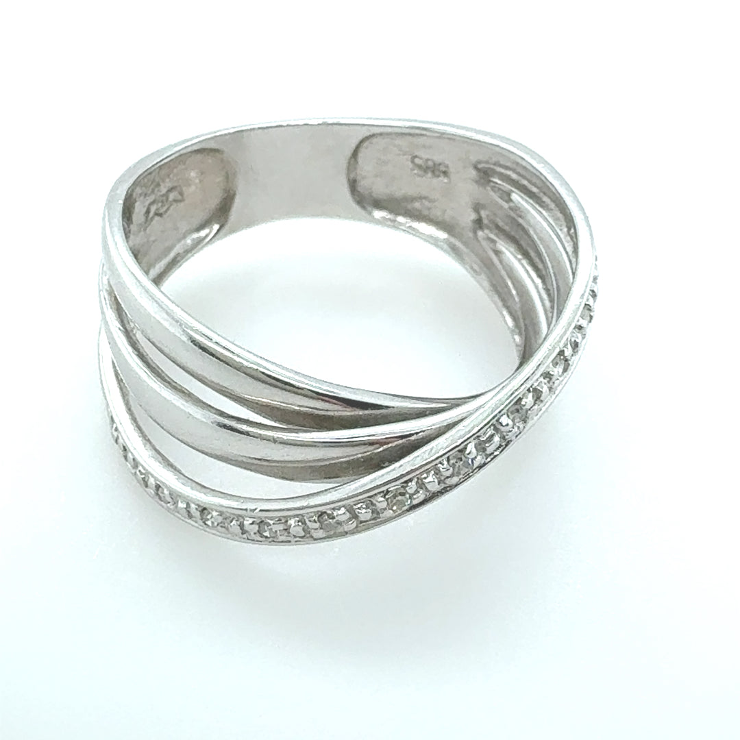 Ring Weißgold 585 13 Diamanten ca. 0,15ct Gr.56 Geschenk 112337