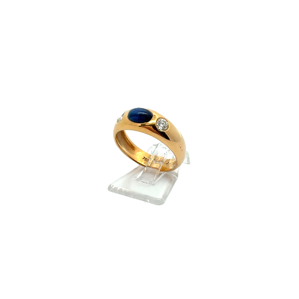 Ring Gelb Gold 750 / 18k Saphir Brillanten Damen Schmuck 170029