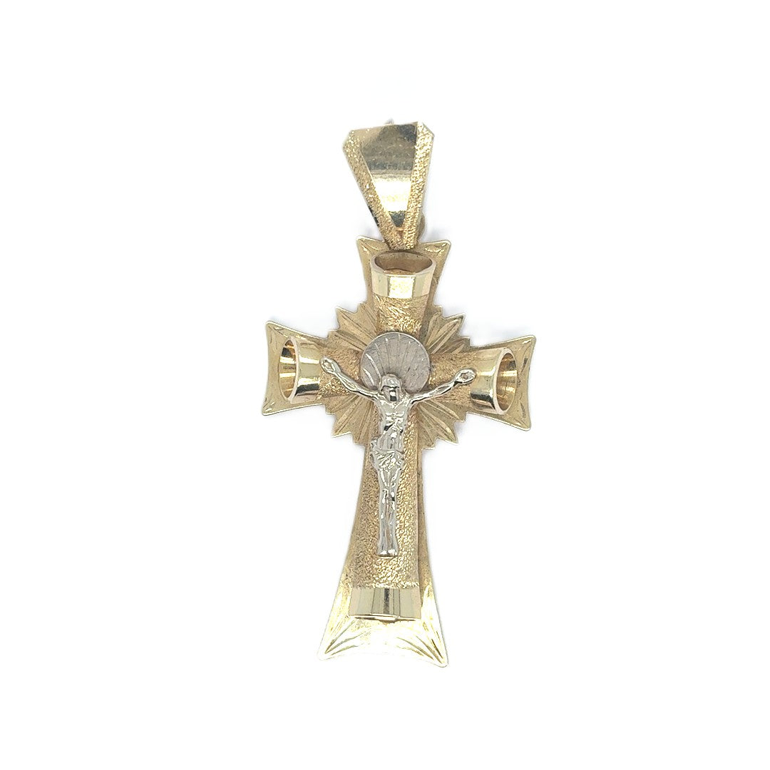 Kettenanhänger Gelbgold 585 / 14kt Jesus am Kreuz Kruzifix