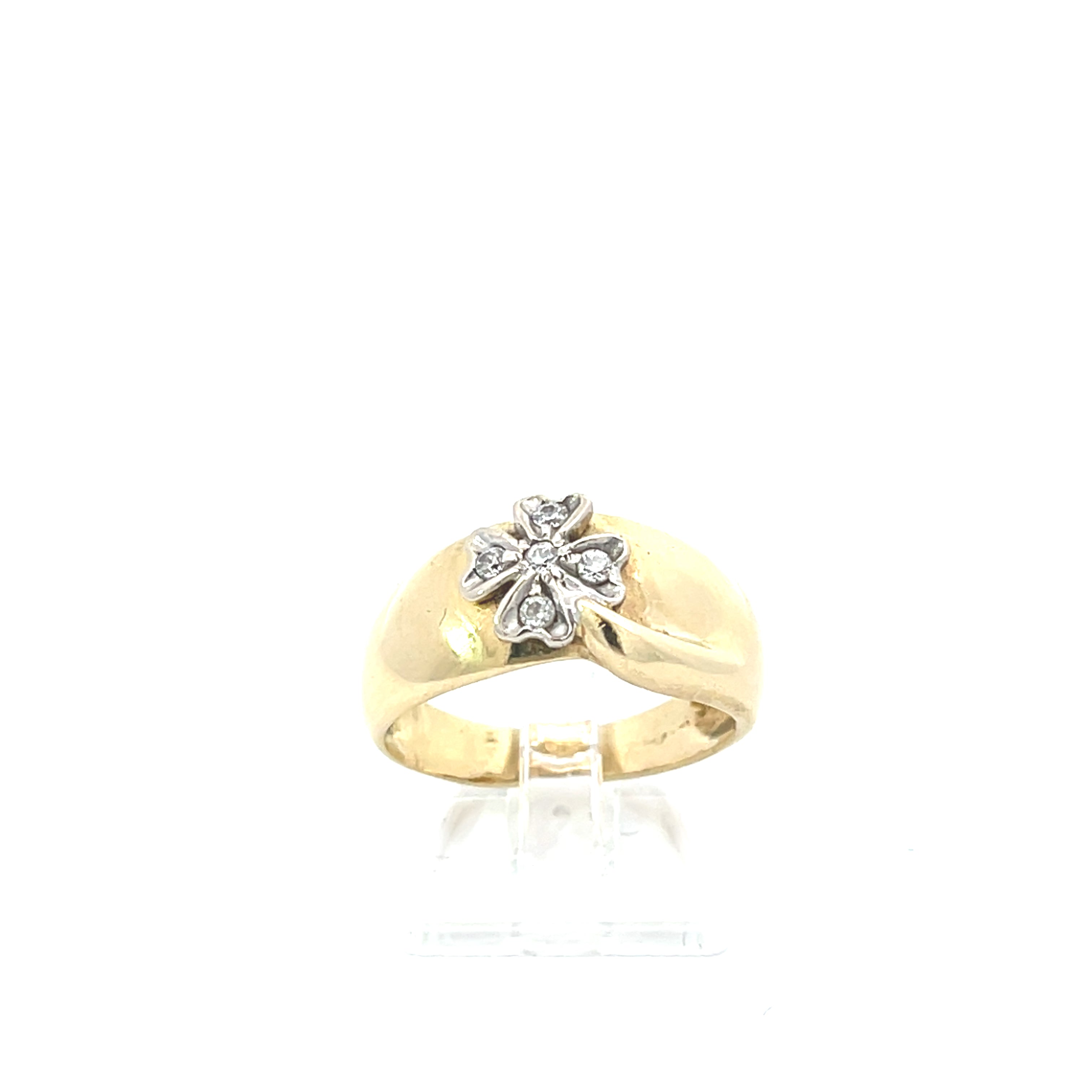 Gold Ring 585 14kt Gr.55 mit Kleeblatt