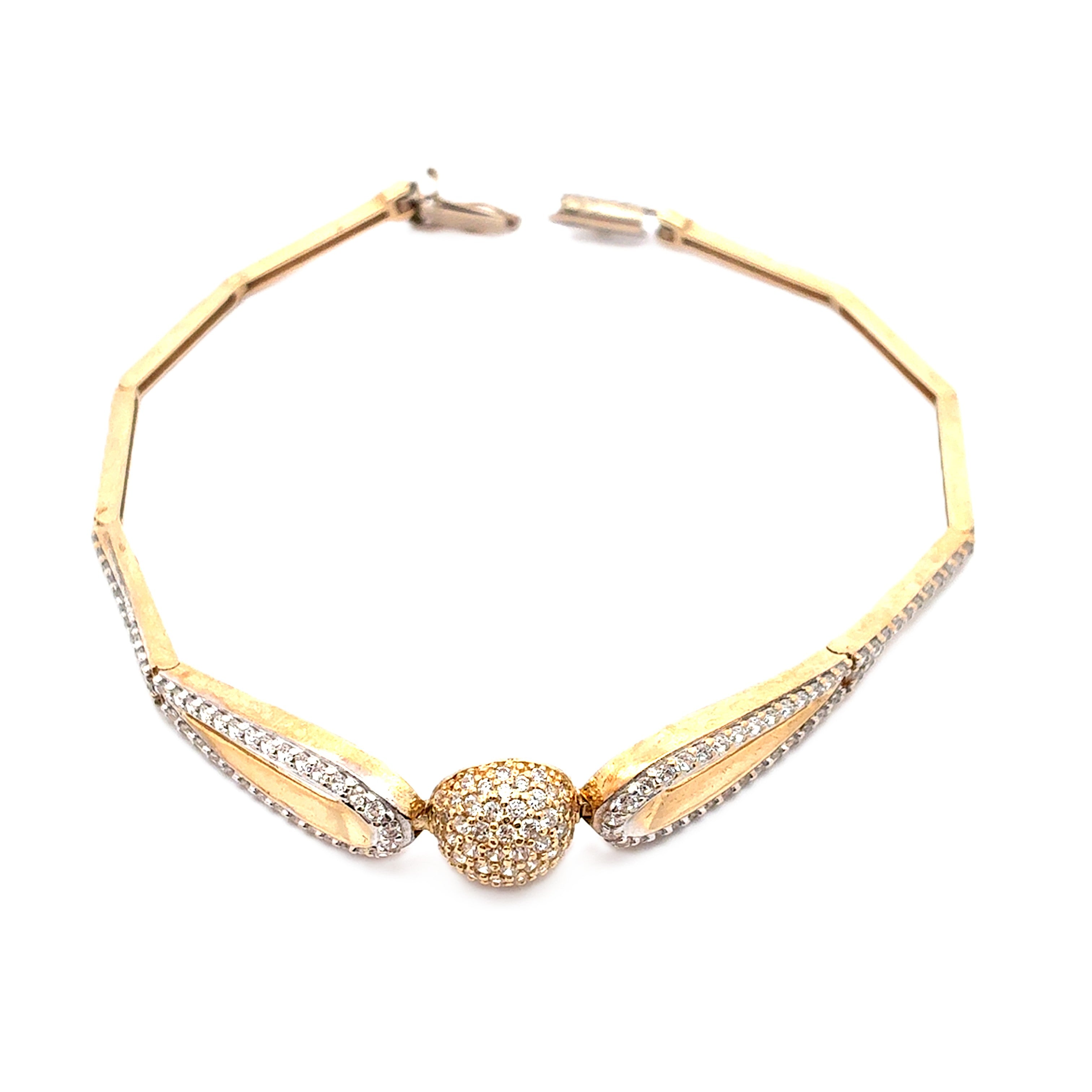 Damen Armband Gelb Gold 585 / 14 kt Zirkonia Schmuck