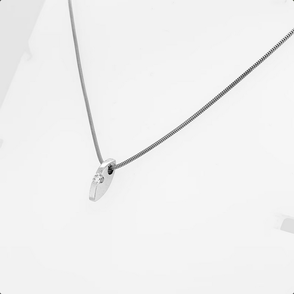 Schlichte Brillant 0,09ct Kette 750 Weißgold 18 kt L:43cm