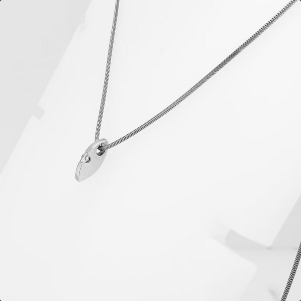 Schlichte Brillant 0,09ct Kette 750 Weißgold 18 kt L:43cm