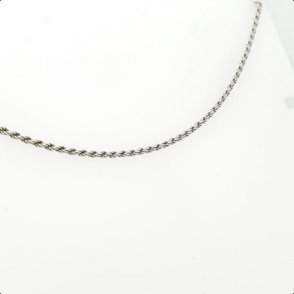 Collierkette Weißgold 750/18kt Kordelmuster L 45 cm