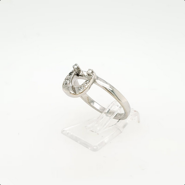 Hufeisen Ring Weißgold 585/14kt Diamanten Gr. 57