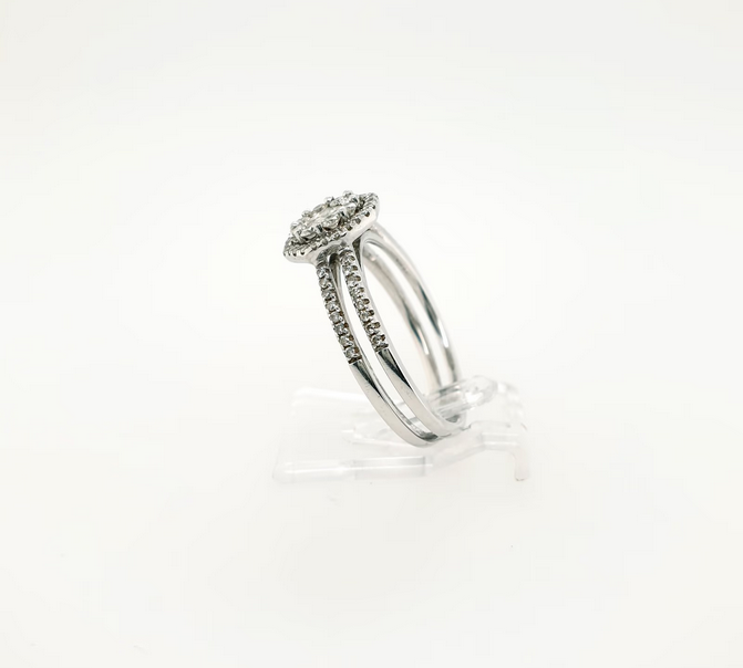 Funkelnder Brillantring 750 WG Princess Gr.56 Verlobungsring