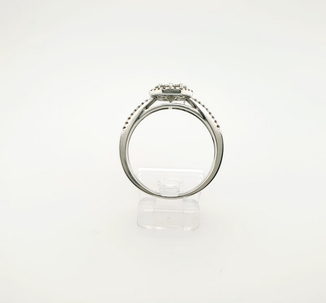 Funkelnder Brillantring 750 WG Princess Gr.56 Verlobungsring