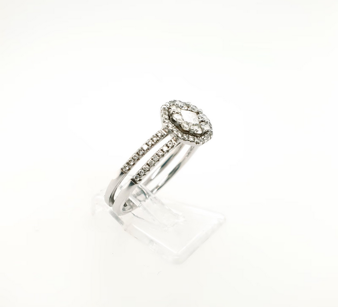 Funkelnder Brillantring 750 WG Princess Gr.56 Verlobungsring