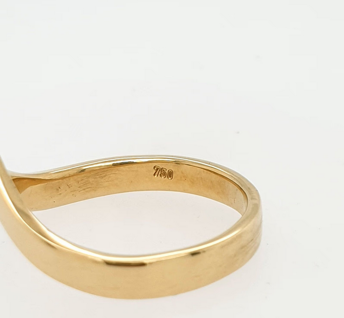 Ring V Design Gelbgold 750/18kt Gr. 62