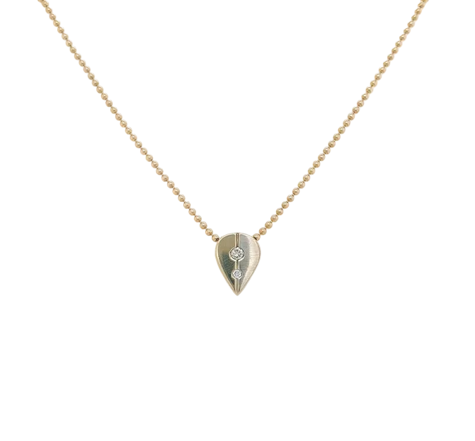 Kugelkette mit Anhänger Gelbgold-/Weißgold 585/14kt Brillant