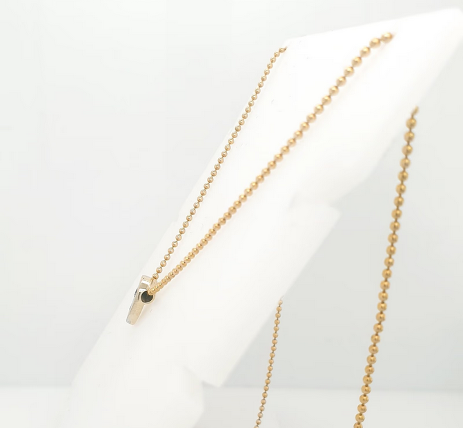 Kugelkette Brillant 0,13ct Anhänger 585/14kt Gelbgold Weißgold