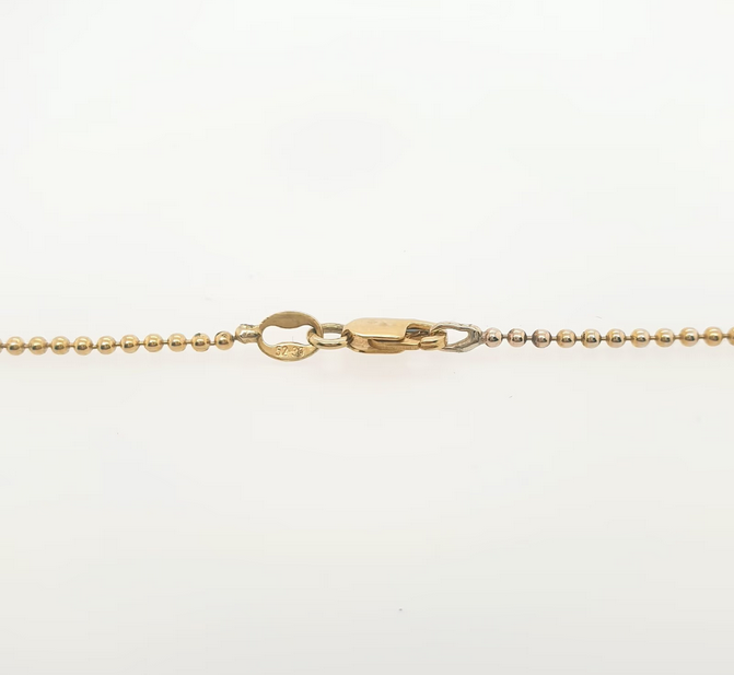Kugelkette Brillant 0,13ct Anhänger 585/14kt Gelbgold Weißgold