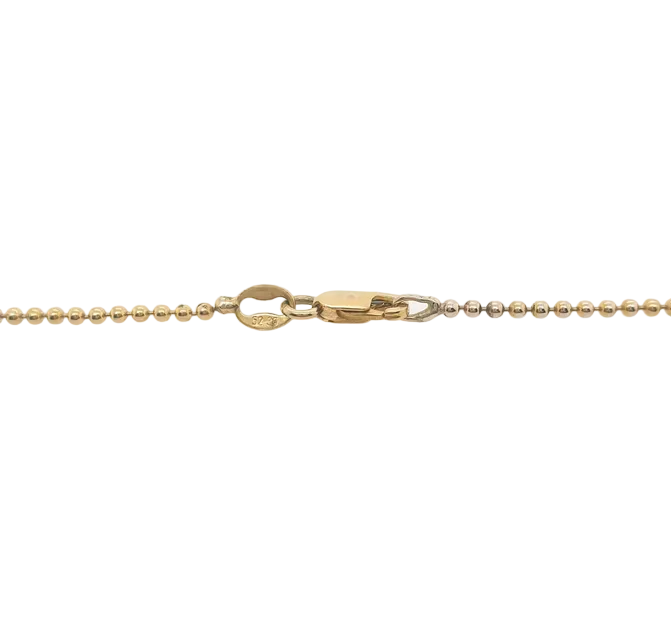 Kugelkette mit Anhänger Gelbgold-/Weißgold 585/14kt Brillant
