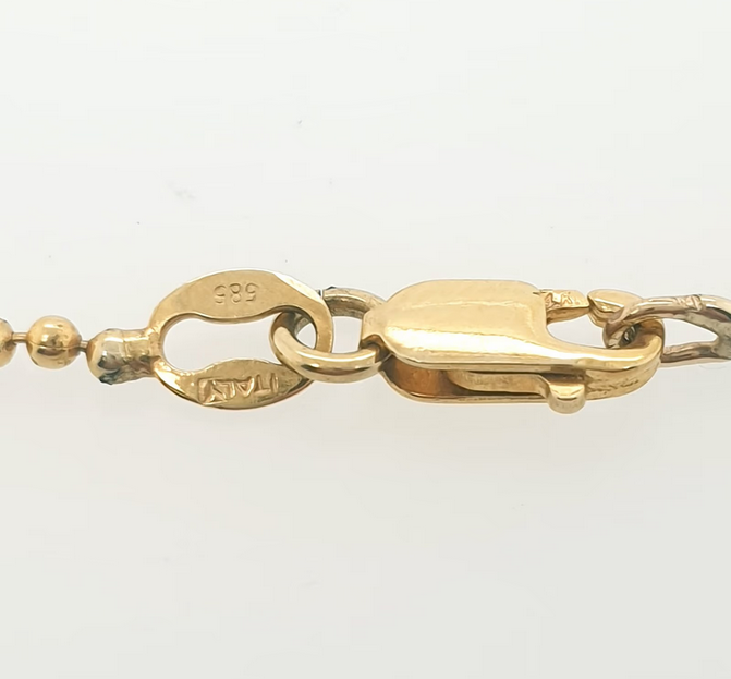 Kugelkette Brillant 0,13ct Anhänger 585/14kt Gelbgold Weißgold