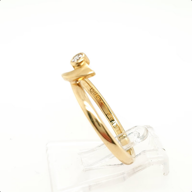 Damenring Brillant 750/18kt Gelbgold Gr. 54