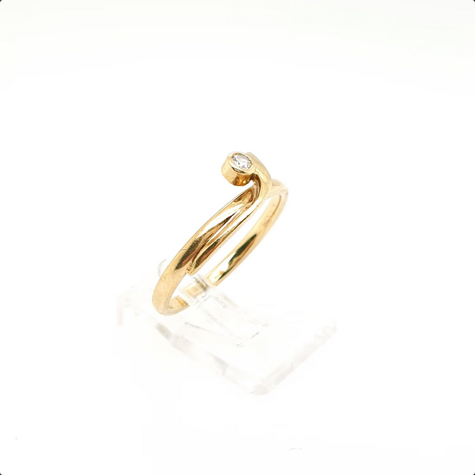 Damenring Brillant 750/18kt Gelbgold Gr. 54