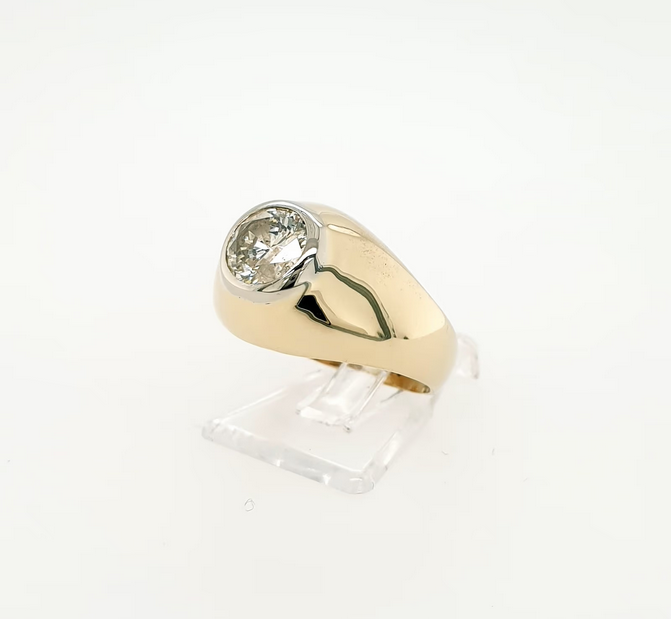 Brillant 1,0ct Solitär Ring 585 Gelbgold 14 kt Gr.53/13 Bandring