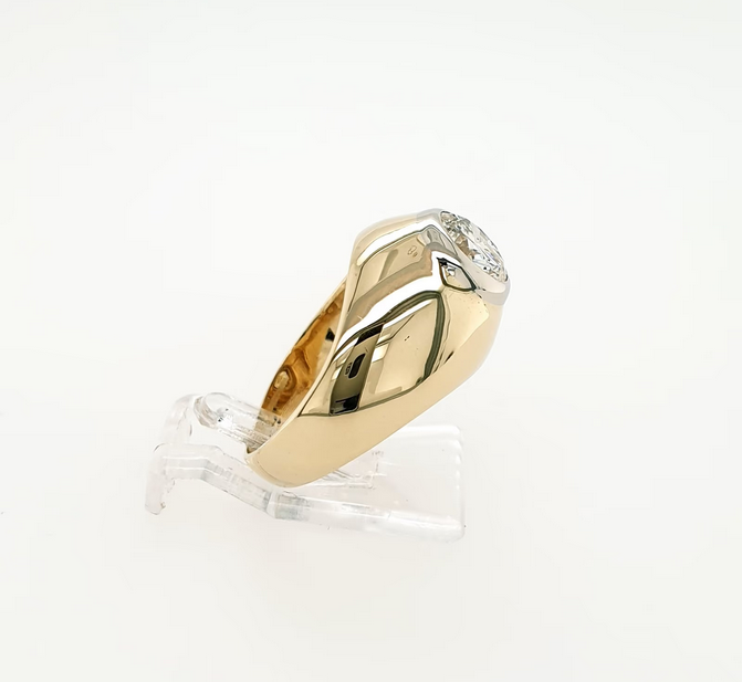 Brillant 1,0ct Solitär Ring 585 Gelbgold 14 kt Gr.53/13 Bandring