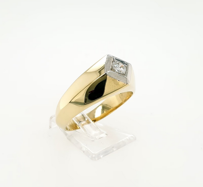 Brillant 0,18ct Solitär Ring 585 Gelbgold 14 kt Gr.63/23