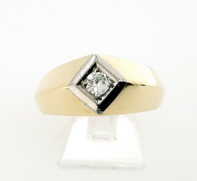Brillant 0,18ct Solitär Ring 585 Gelbgold 14 kt Gr.63/23
