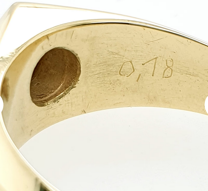 Brillant 0,18ct Solitär Ring 585 Gelbgold 14 kt Gr.63/23