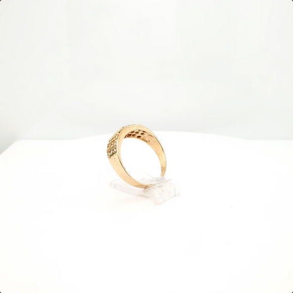 Strahlender Unisex Goldring aus 585er Gelbgold mit Zirkonen|Gr.62