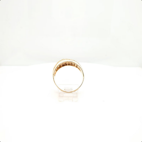 Strahlender Unisex Goldring aus 585er Gelbgold mit Zirkonen|Gr.62