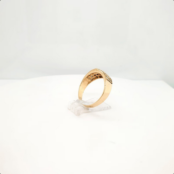 Strahlender Unisex Goldring aus 585er Gelbgold mit Zirkonen|Gr.62