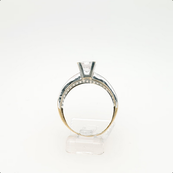Ring Gelbgold Weißgold 585/14kt Zirkonia Gr. 56