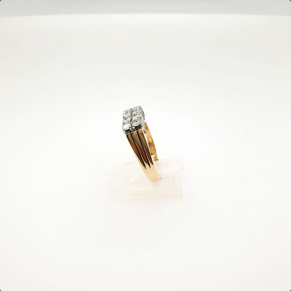 Strahlender Brillantring 585/14kt Gelbgold Weißgold Gr.57