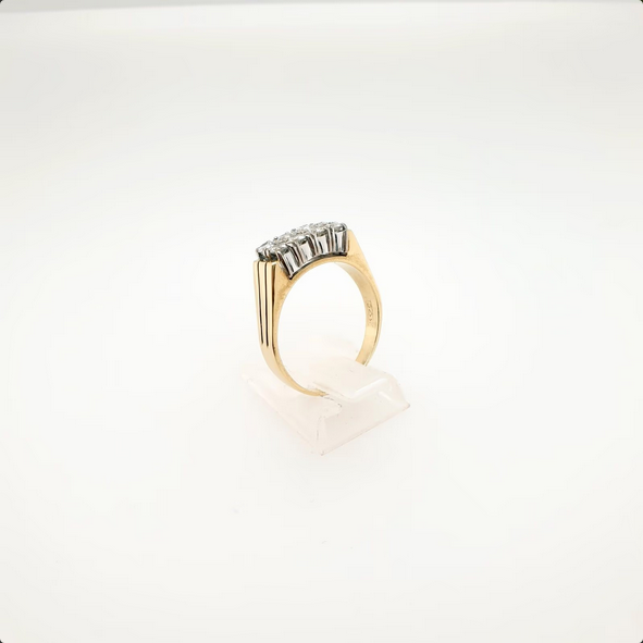 Strahlender Brillantring 585/14kt Gelbgold Weißgold Gr.57