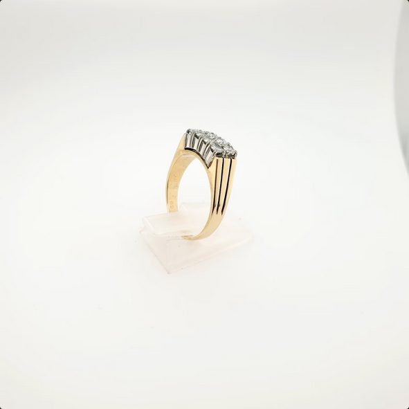 Strahlender Brillantring 585/14kt Gelbgold Weißgold Gr.57