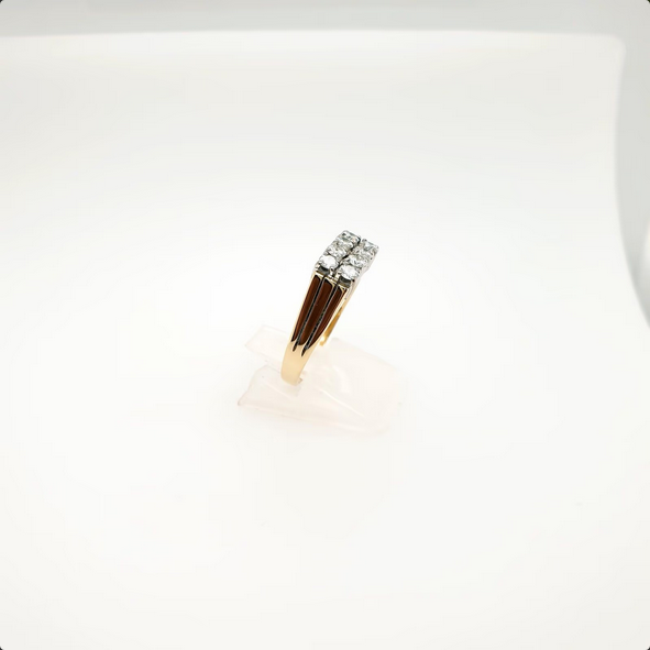 Strahlender Brillantring 585/14kt Gelbgold Weißgold Gr.57